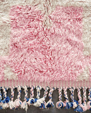 Pink Boho Berber Rug 3 X 5 Ft | 90 X 150 Cm / With Tassels / Short (0.4” / 1 cm)