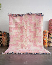 Pink Boho Berber Rug 3 X 5 Ft | 90 X 150 Cm / With Tassels / Short (0.4” / 1 cm)