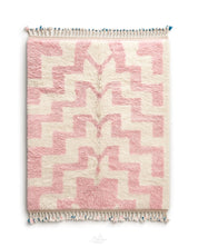 Pink Boho Berber Rug 3 X 5 Ft | 90 X 150 Cm / With Tassels / Short (0.4” / 1 cm)