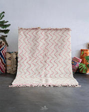 Pink Boho-Chic Rug 3 X 5 Ft | 90 X 150 Cm / With Tassels / Short (0.4” / 1 cm)