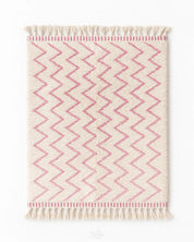 Pink Boho-Chic Rug 3 X 5 Ft | 90 X 150 Cm / With Tassels / Short (0.4” / 1 cm)