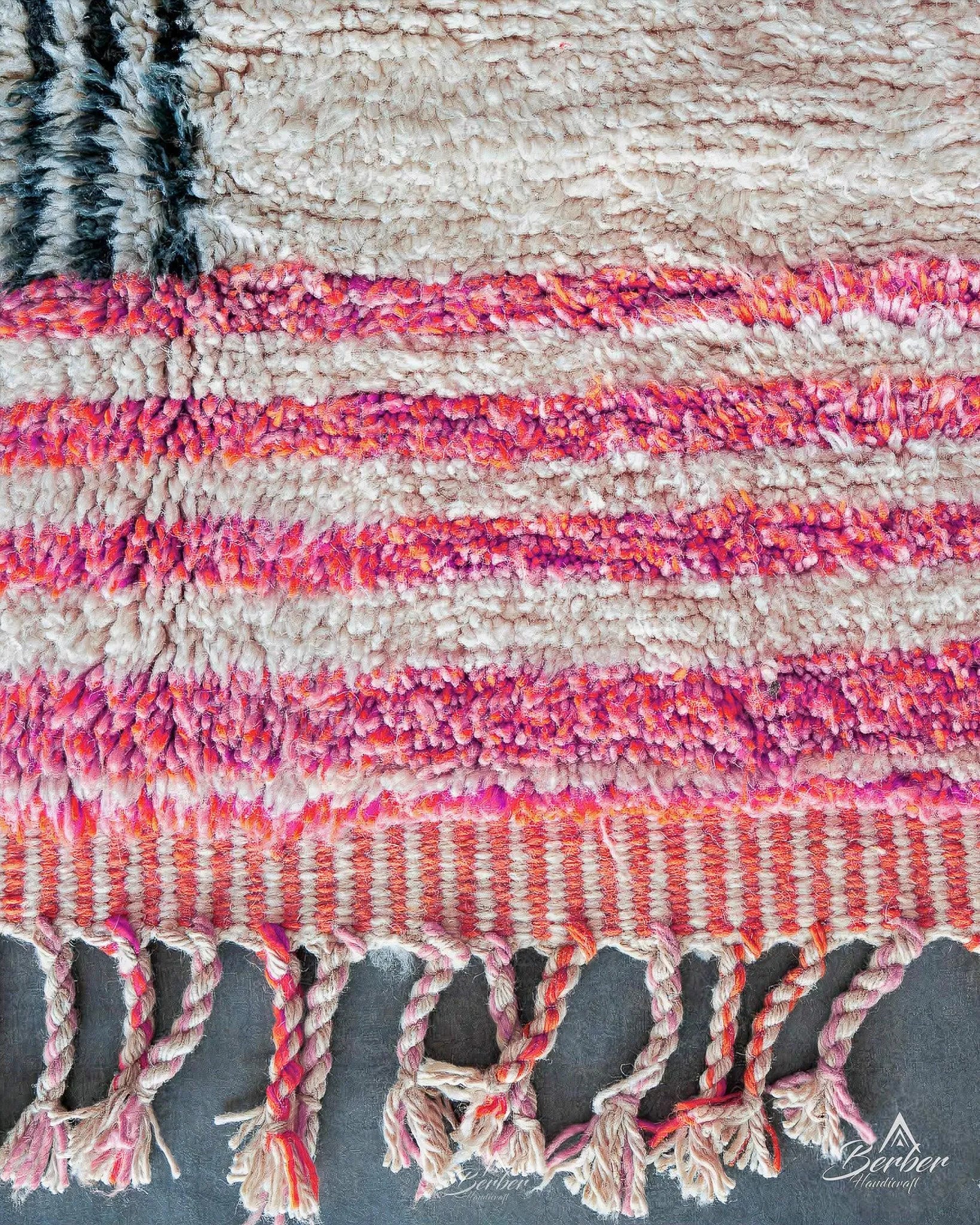 Pink Boho Rug 3 X 5 Ft | 90 X 150 Cm / With Tassels / Short (0.4” / 1 cm)