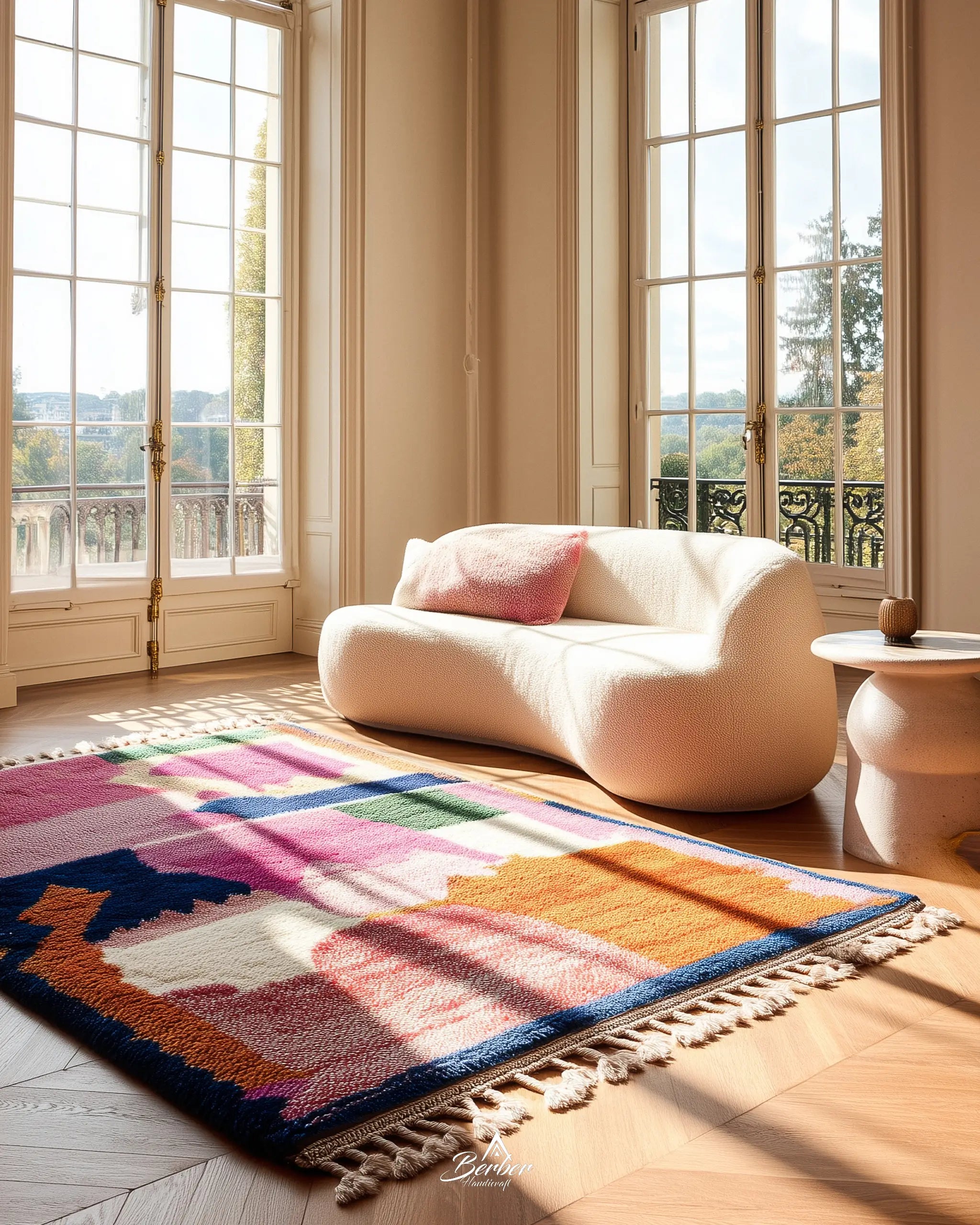 Pink Boujaad Carpet-Berber Handicraft