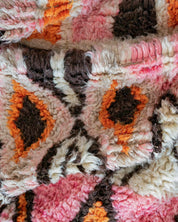 Pink Boujaad Rug 3 X 5 Ft | 90 X 150 Cm / With Tassels / Short (0.4” / 1 cm)
