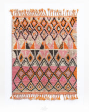 Pink Boujaad Rug 3 X 5 Ft | 90 X 150 Cm / With Tassels / Short (0.4” / 1 cm)