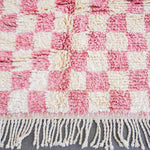 Checkered Pink Berber Rug - Berber Handicraft