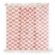 Checkered Pink Berber Rug - Berber Handicraft