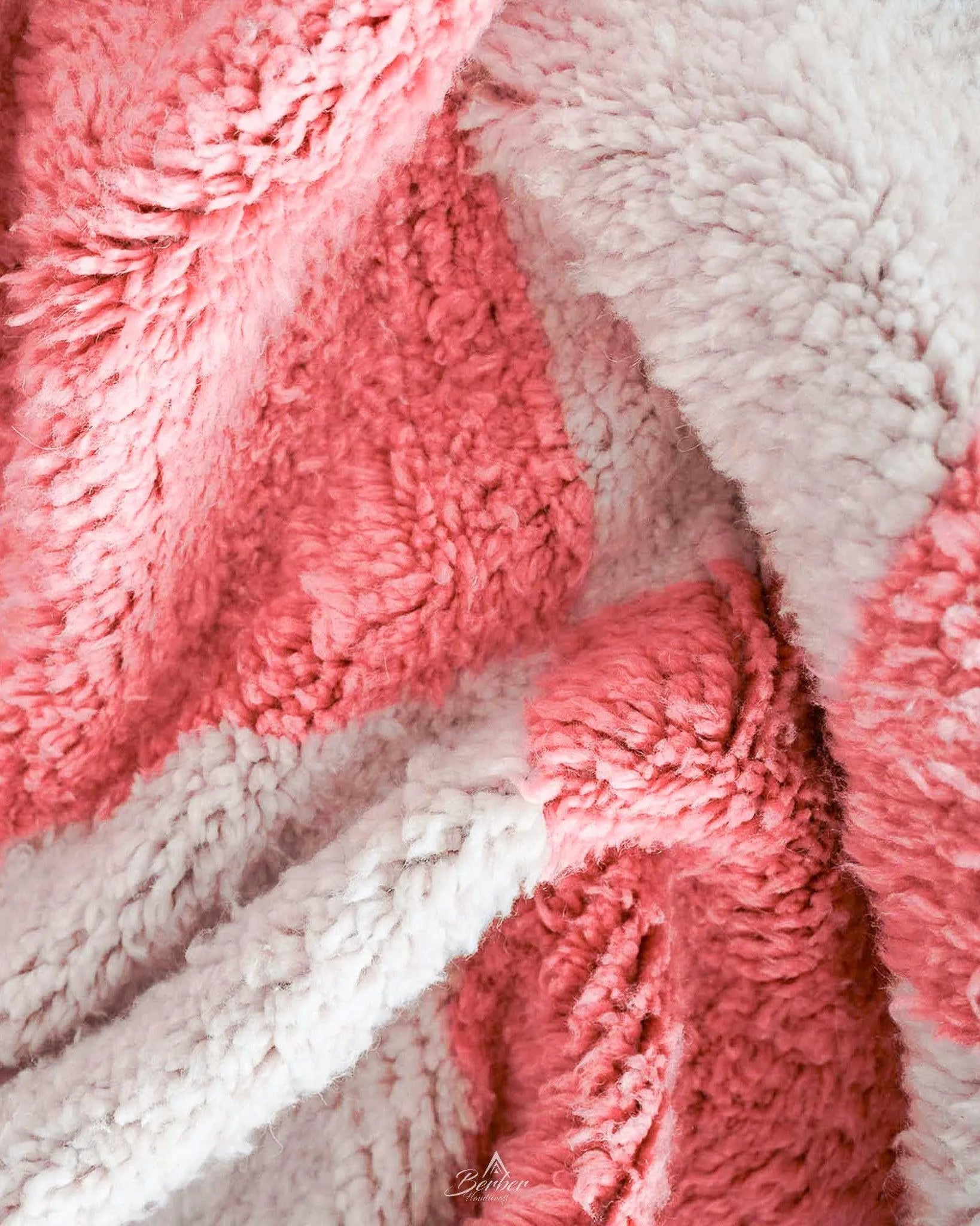 Pink Checkered Rug 3 X 5 Ft | 90 X 150 Cm / With Tassels / Short (0.4” / 1 cm)