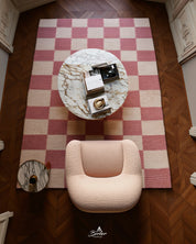 Pink Checkered Rug