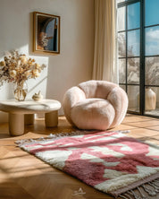 Pink Handmade Rug 3 X 5 Ft | 90 X 150 Cm / With Tassels / Short (0.4” / 1 cm)