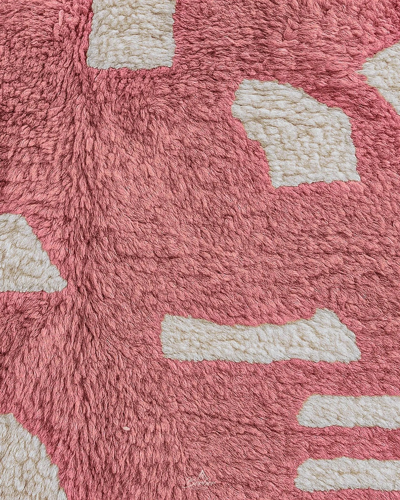 Pink Handmade Rug 3 X 5 Ft | 90 X 150 Cm / With Tassels / Short (0.4” / 1 cm)