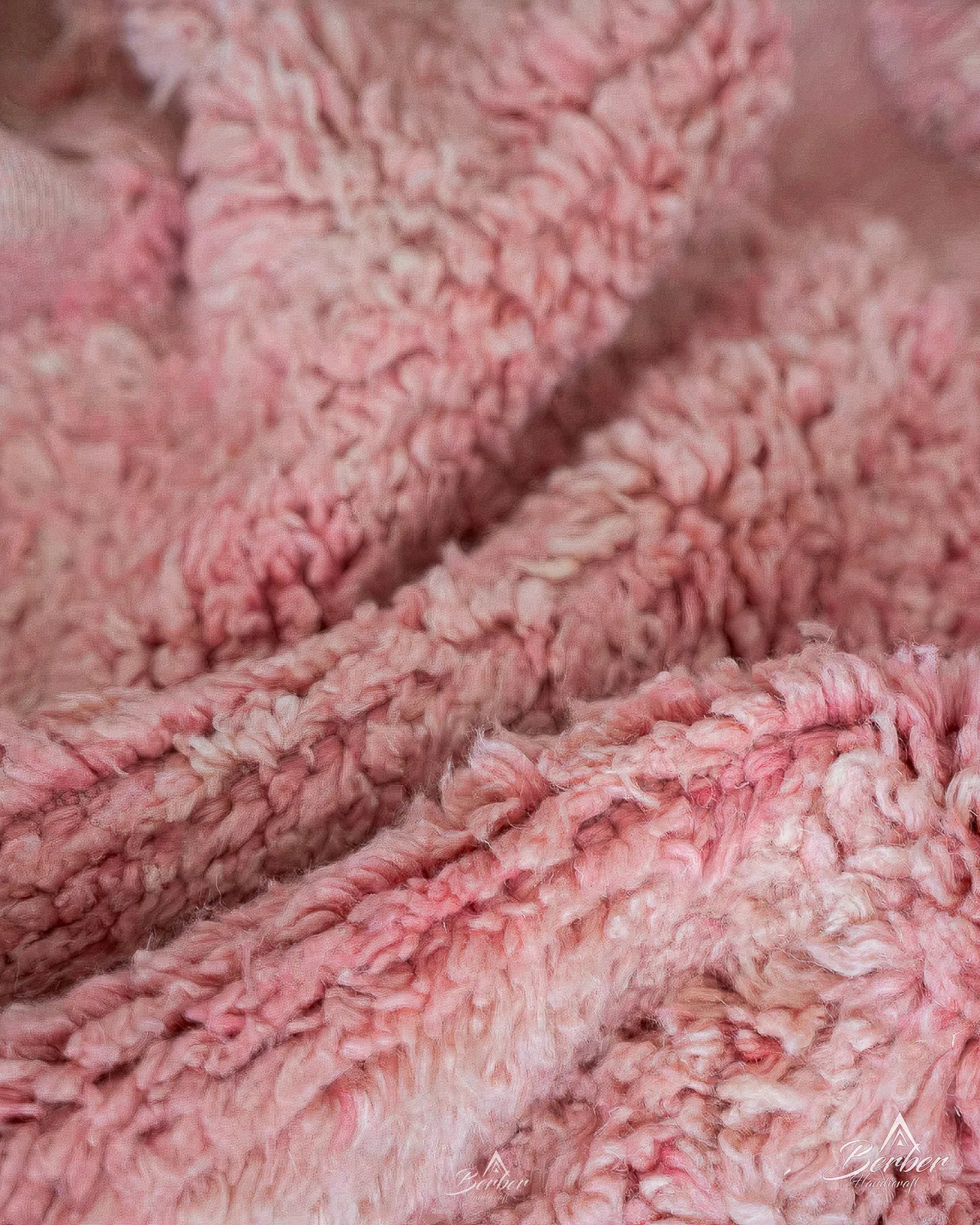 Pink Irregular Rug 3 X 5 Ft | 90 X 150 Cm / With Tassels / Short (0.4” / 1 cm)