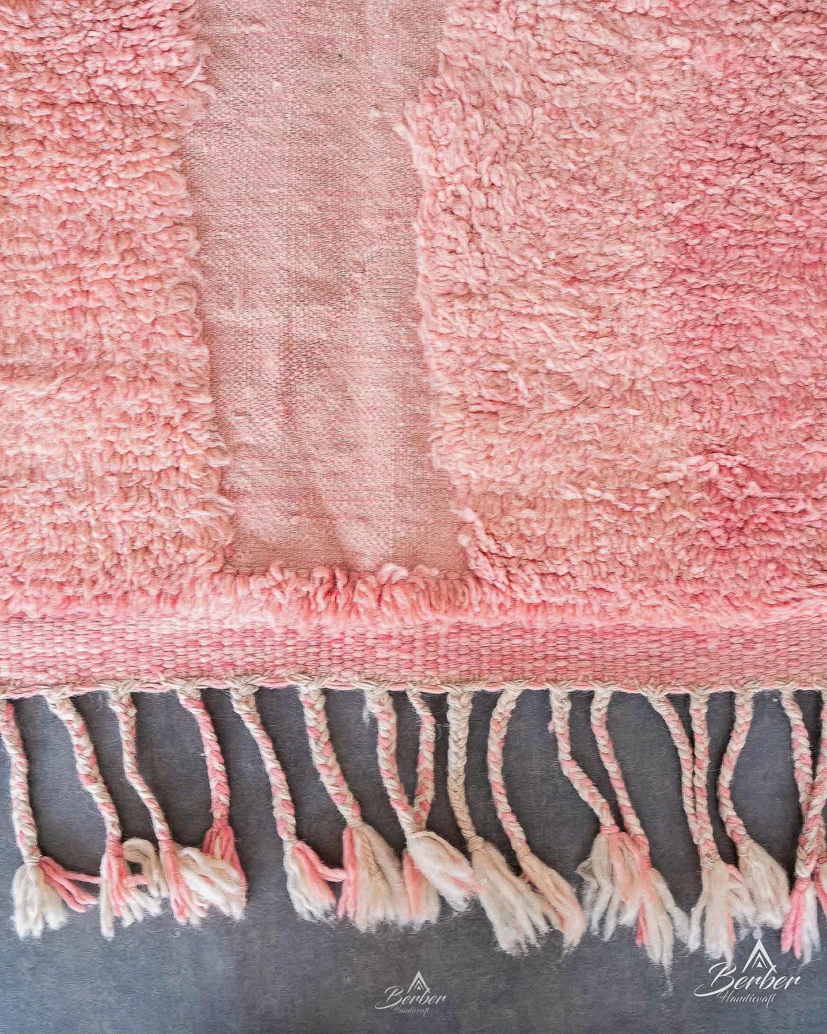 Pink Irregular Rug 3 X 5 Ft | 90 X 150 Cm / With Tassels / Short (0.4” / 1 cm)