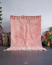 Pink Irregular Rug 3 X 5 Ft | 90 X 150 Cm / With Tassels / Short (0.4” / 1 cm)