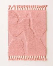 Pink Irregular Rug 3 X 5 Ft | 90 X 150 Cm / With Tassels / Short (0.4” / 1 cm)
