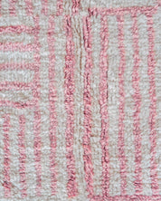 Pink Minimalist Rug 3 X 5 Ft | 90 X 150 Cm / With Tassels / Short (0.4” / 1 cm)