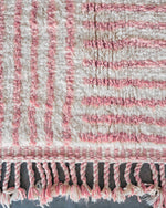 Pink Minimalist Rug 3 X 5 Ft | 90 X 150 Cm / With Tassels / Short (0.4” / 1 cm)