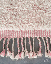 Pink Morrocan Berber Rug 3 X 5 Ft | 90 X 150 Cm / With Tassels / Short (0.4” / 1 cm)