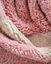 Pink Morrocan Berber Rug 3 X 5 Ft | 90 X 150 Cm / With Tassels / Short (0.4” / 1 cm)