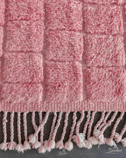 Pink Morrocan Rug 3 X 5 Ft | 90 X 150 Cm / With Tassels / Short (0.4” / 1 cm)