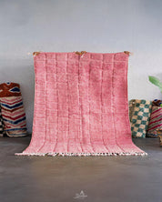 Pink Morrocan Rug 3 X 5 Ft | 90 X 150 Cm / With Tassels / Short (0.4” / 1 cm)