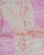 Pink Morrocan Wool Rug 3 X 5 Ft | 90 X 150 Cm / With Tassels / Short (0.4” / 1 cm)
