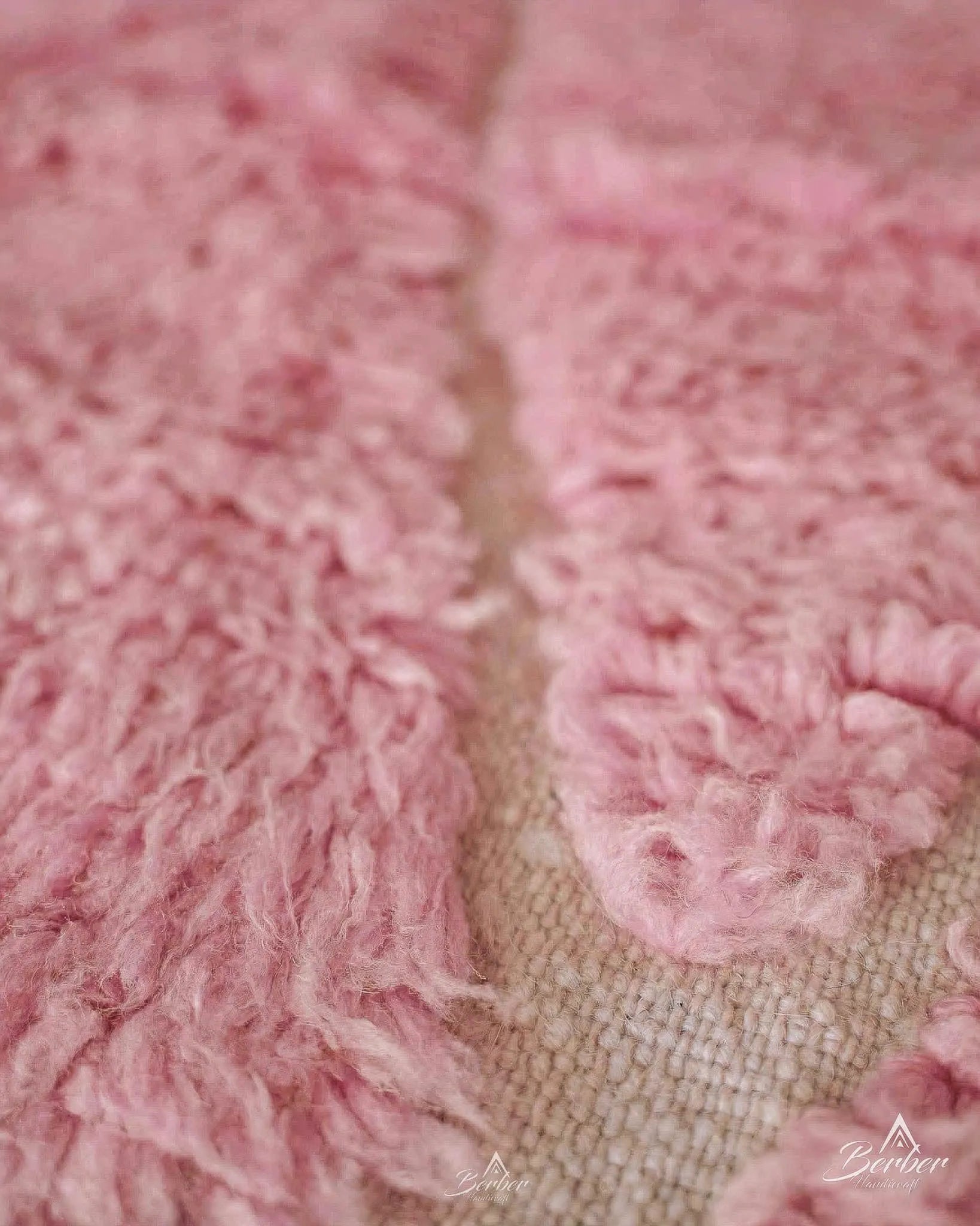 Pink Trellis Rug-Berber Handicraft