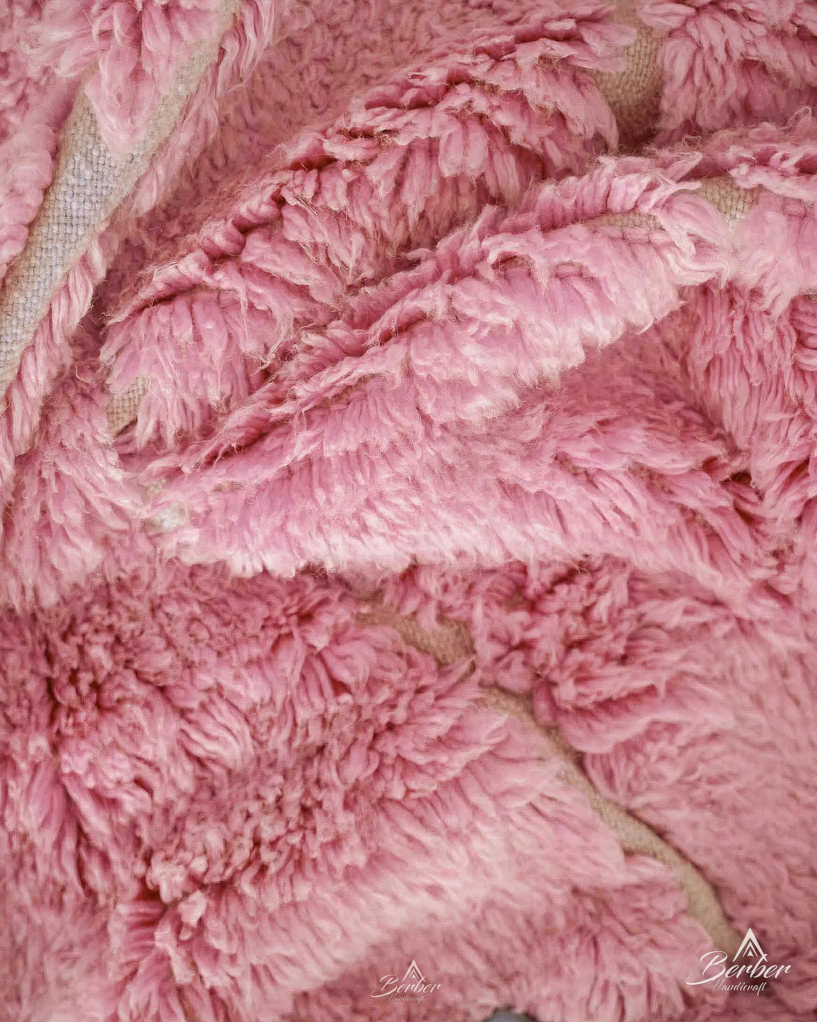 Pink Trellis Rug-Berber Handicraft