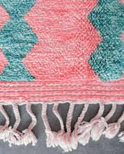 Pink Turquoise Boujaad Rug-Berber Handicraft