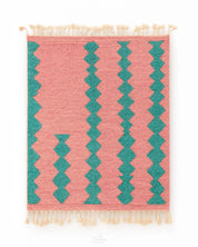 Pink Turquoise Boujaad Rug-Berber Handicraft