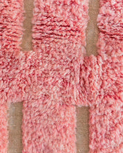 Pink Wool Rug 3 X 5 Ft | 90 X 150 Cm / With Tassels / Short (0.4” / 1 cm)