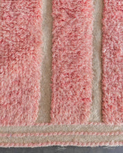 Pink Wool Rug 3 X 5 Ft | 90 X 150 Cm / With Tassels / Short (0.4” / 1 cm)