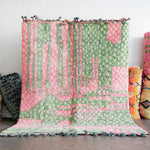 Pink and Green Moroccan Rug - Berber Handicraft