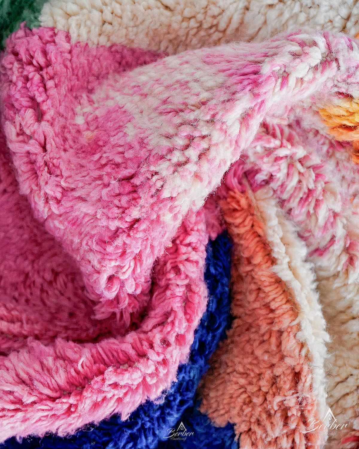 Pink Boujaad Carpet 3 X 5 Ft | 90 X 150 Cm / With Tassels / Short (0.4” / 1 cm)