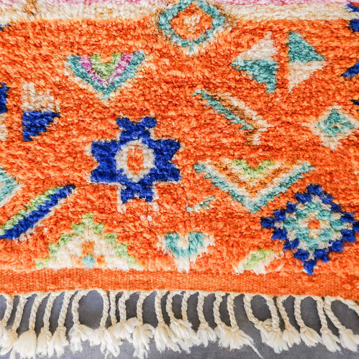 Pink And Orange Rug Runner - Berber Handicraft