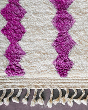 Purple Azilal Rug 3 X 5 Ft | 90 X 150 Cm / With Tassels / Short (0.4” / 1 cm)
