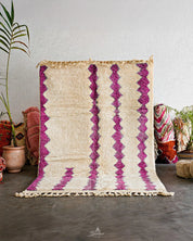 Purple Azilal Rug 3 X 5 Ft | 90 X 150 Cm / With Tassels / Short (0.4” / 1 cm)