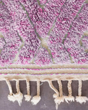 Purple Treillis Moroccan Rug 3 X 5 Ft | 90 X 150 Cm / With Tassels / Short (0.4” / 1 cm)