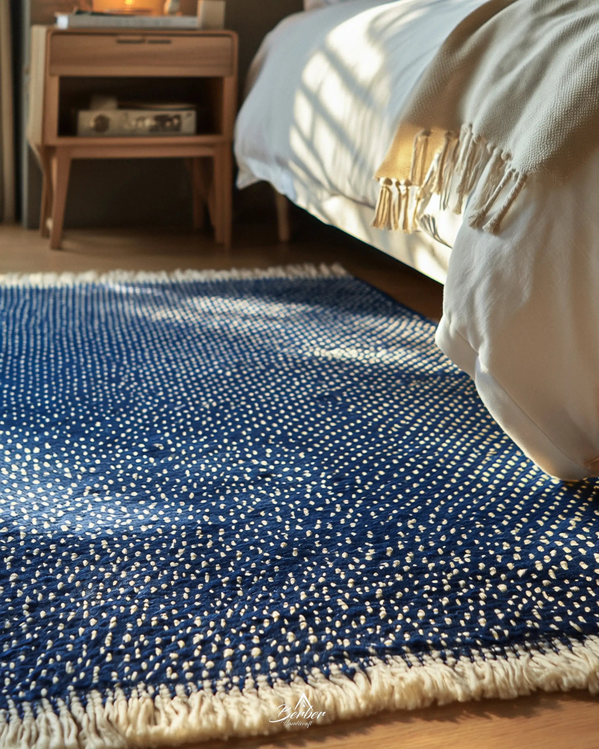 Blue Dotted Berber Rug