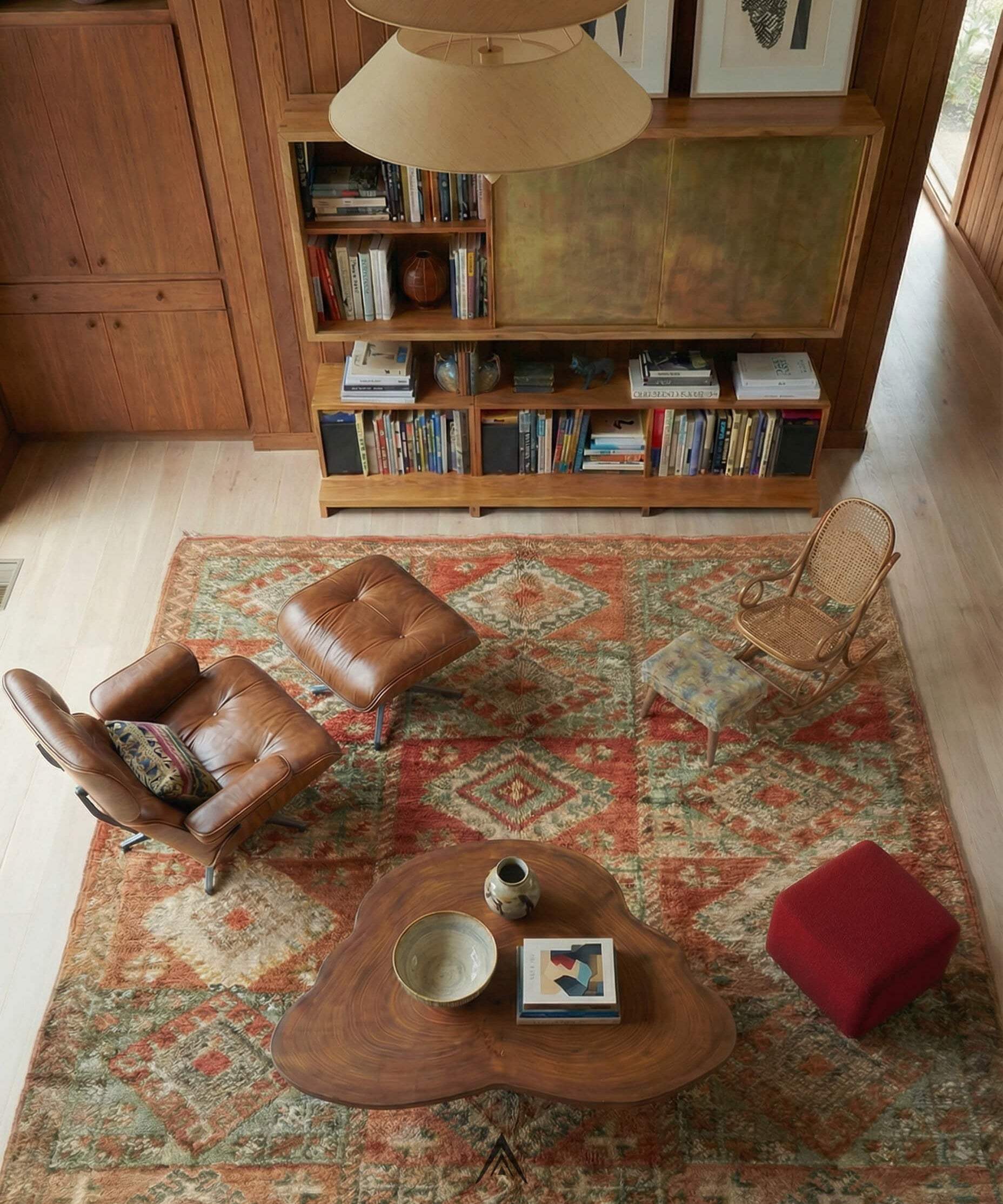 Retro Berber Rug 6.2x8.2 ft — 165x250 cm-Berber Handicraft