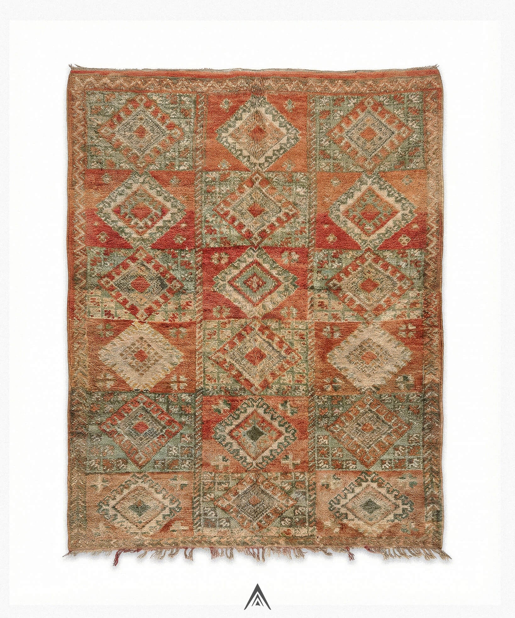 Retro Berber Rug 6.2x8.2 ft — 165x250 cm-Berber Handicraft