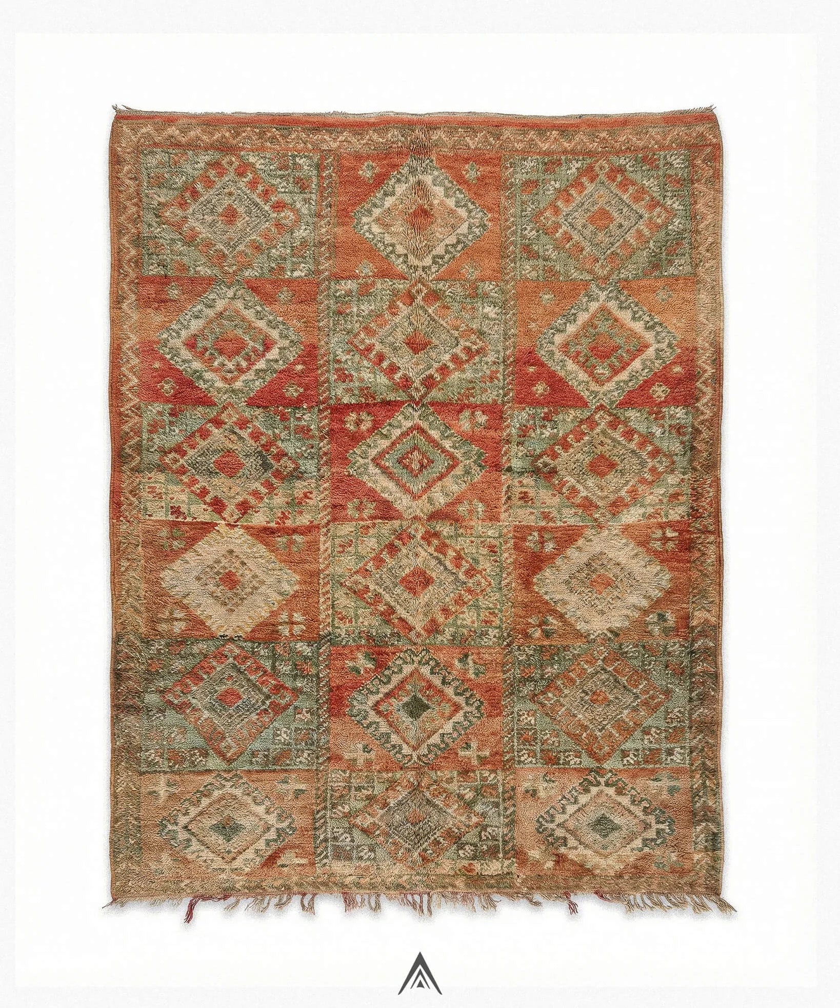 Retro Berber Rug 6.2x8.2 ft — 165x250 cm-Berber Handicraft