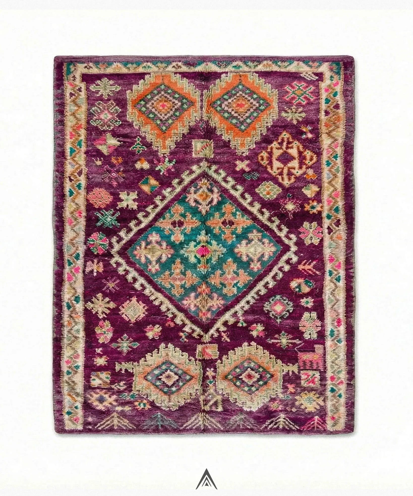 Retro Handcrafted Rug 6.2x10 ft — 190x306 cm-Berber Handicraft