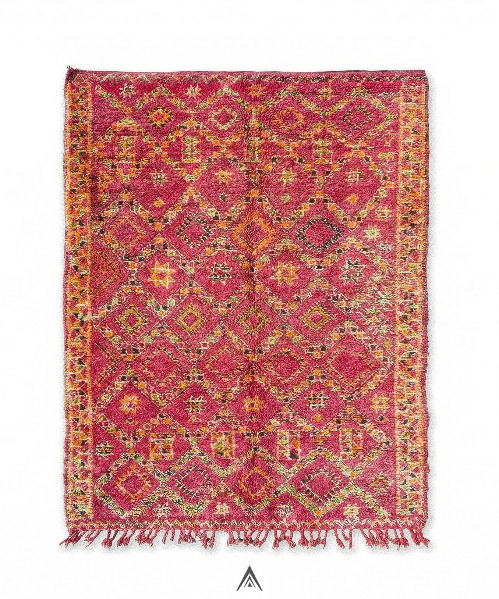Retro Moroccan Carpet 6.2x10.5 ft — 190x320 cm-Berber Handicraft