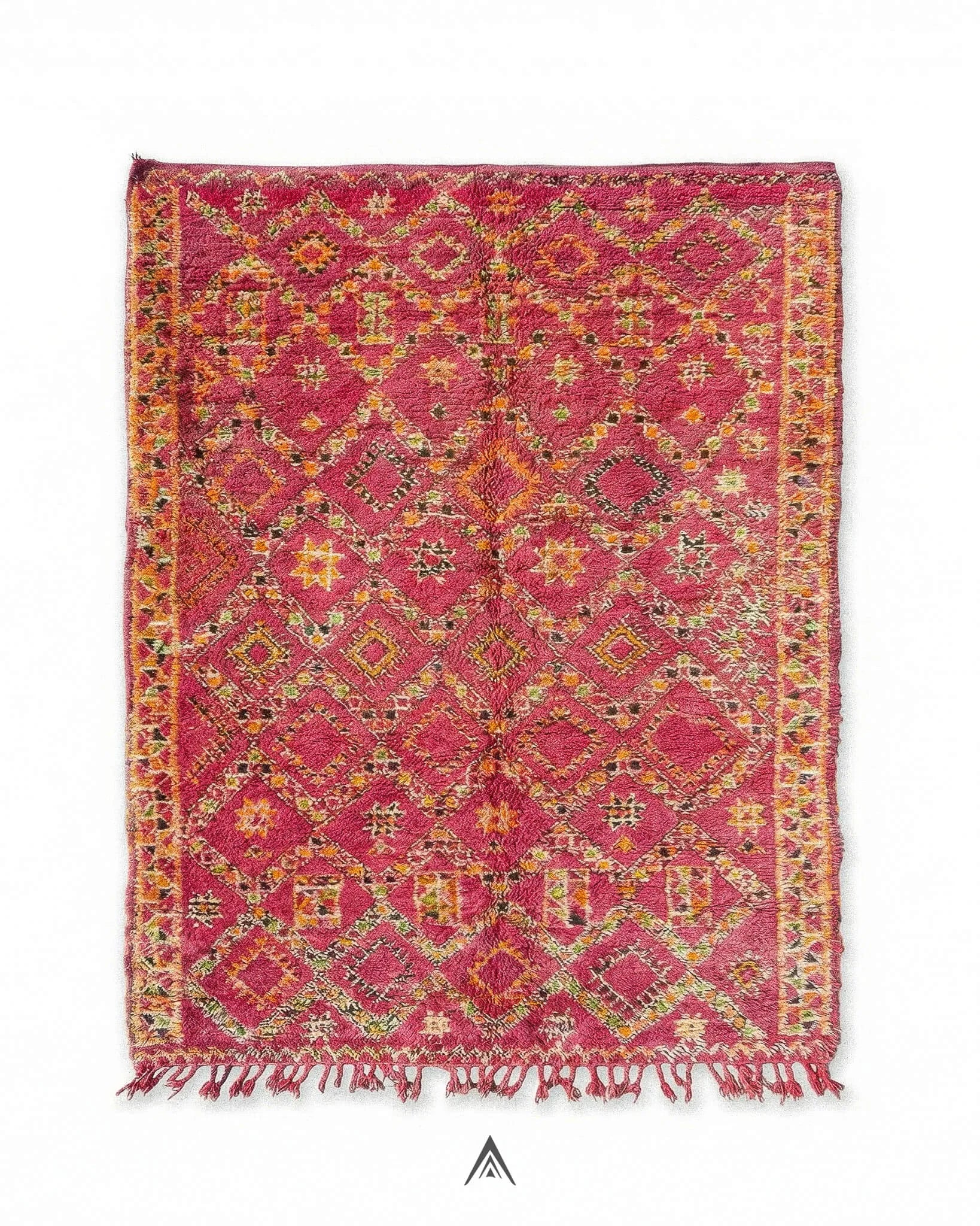 Retro Moroccan Carpet 6.2x10.5 ft — 190x320 cm-Berber Handicraft