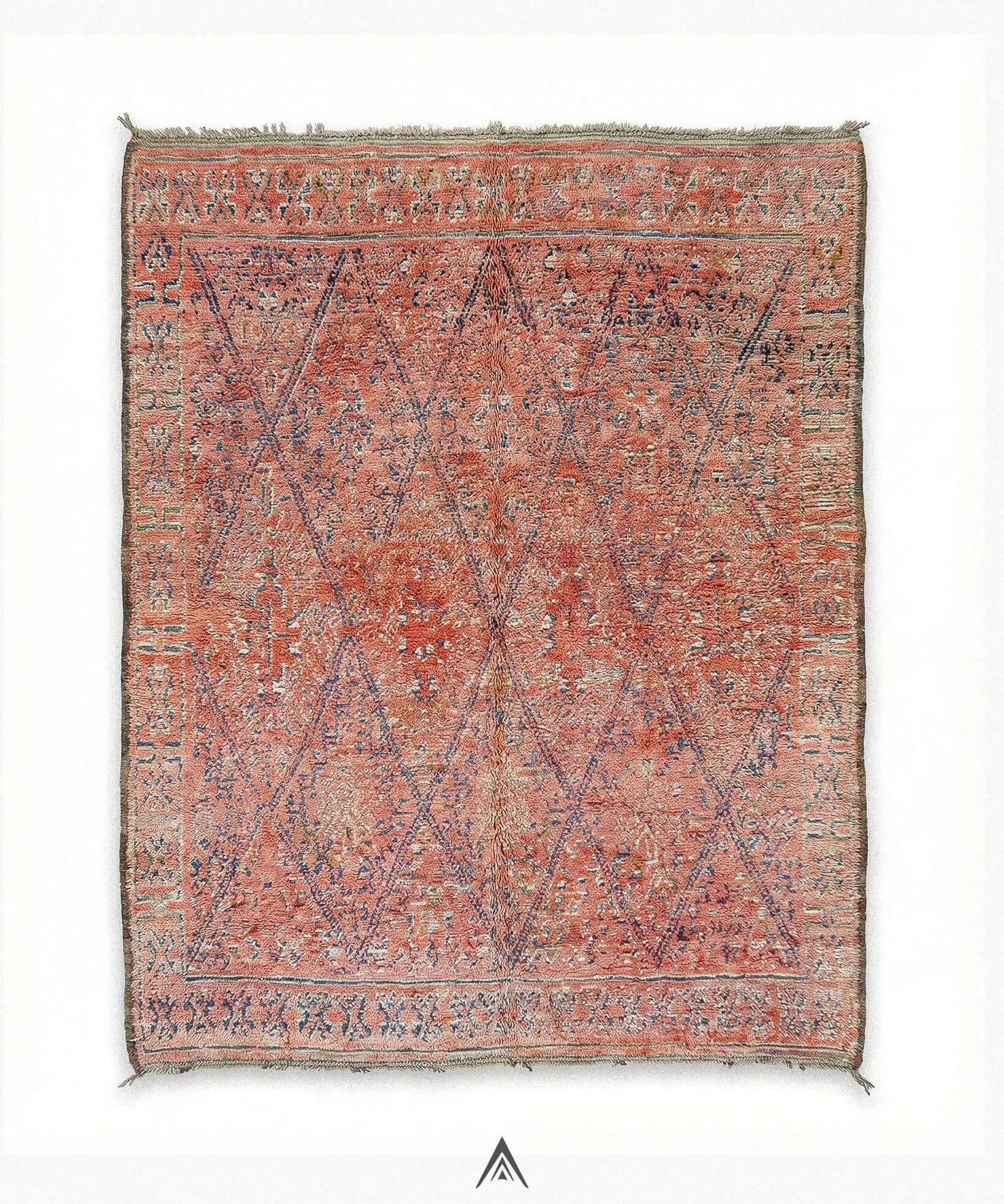 Retro Moroccan Rug 7x11 ft — 215x340 cm-Berber Handicraft