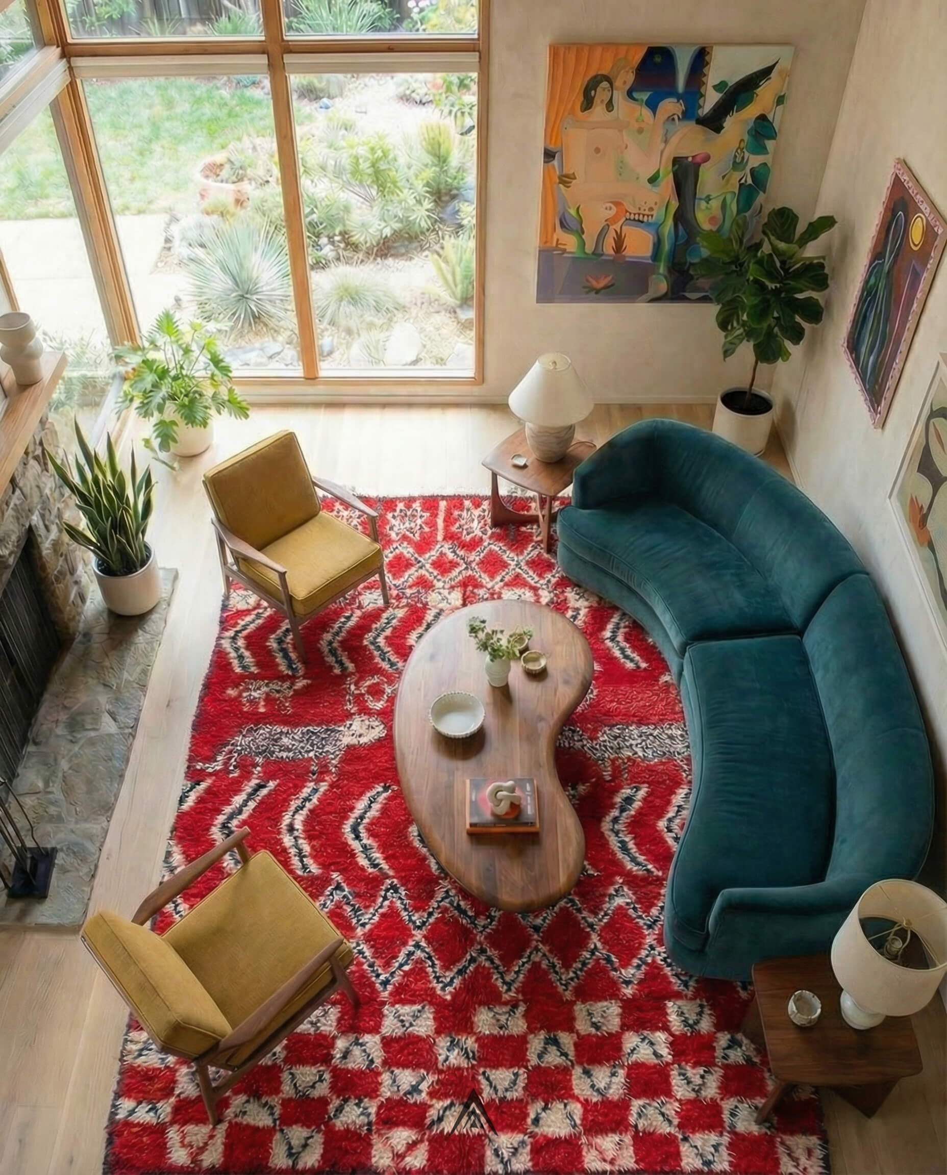 Retro Vintage Carpet 6.2x10 ft — 190x307 cm-Berber Handicraft