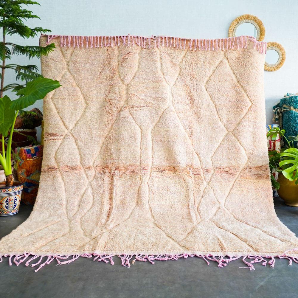 Pastel pink Mrirt rug-Berber Handicraft