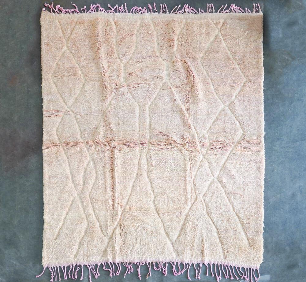 Pastel pink Mrirt rug-Berber Handicraft