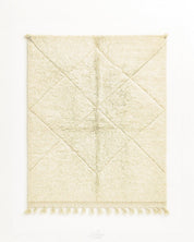 Small Beni Ourain Rug 3 X 5 Ft | 90 X 150 Cm / With Tassels / Short (0.4” / 1 cm)